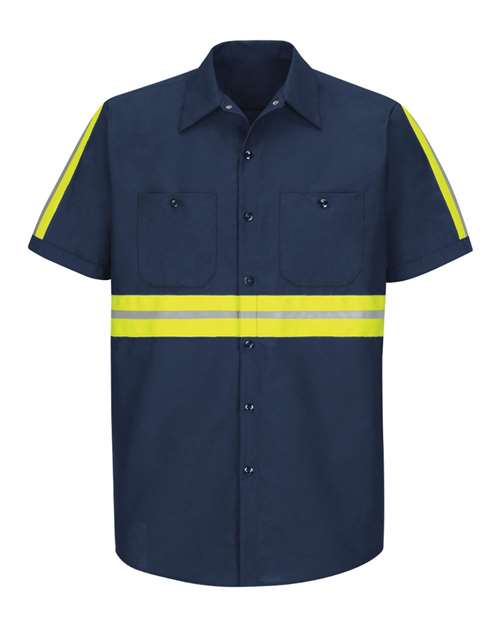 Red Kap Men's Tall Enhanced Visibility Industrial Work Shirt - SP24ET