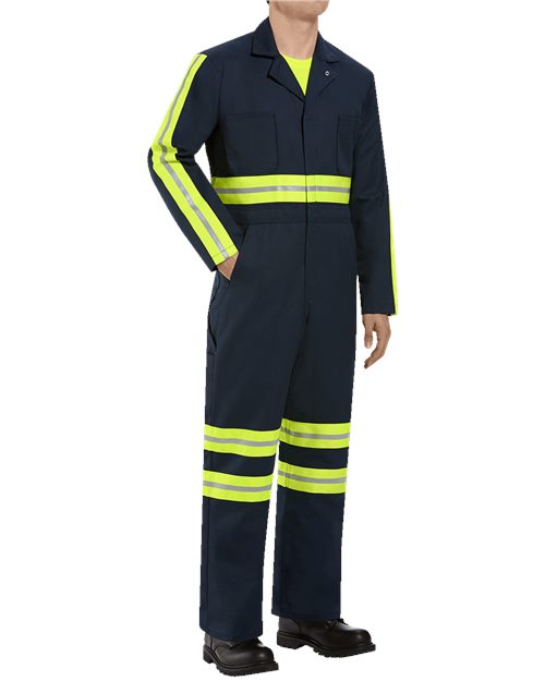 Red Kap Men's Tall Enhanced Visibility Action Back Coverall - CT10ENT