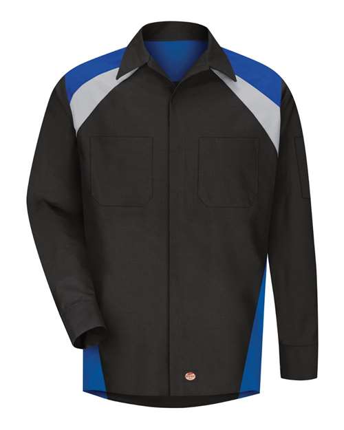 Red Kap Men's Long Sleeve Tri-Color Shop Shirt - SY18