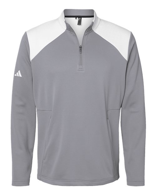 Adidas Men's Textured Mixed Media Quarter-Zip Pullover - A532