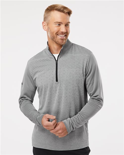Adidas Men's Ultimate365 Heather Block Print Quarter-Zip Pullover - A522