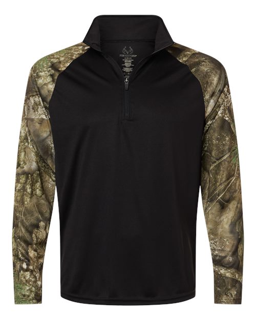 RealTree Unisex Realtree® Performance Colorblocked Quarter-Zip Pullover - RT5703