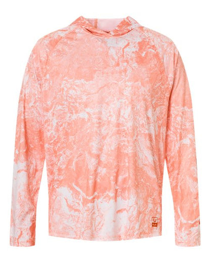 HUK Men's Pursuit Mossy Oak Printed Hooded Long Sleeve T-Shirt - H12L0047