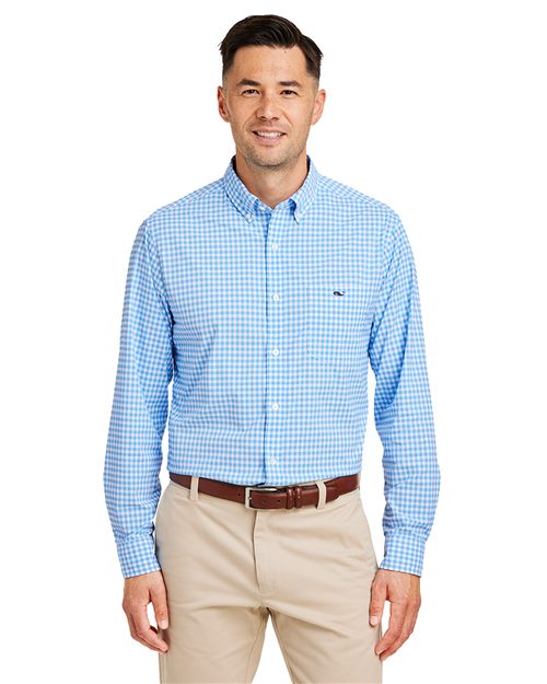 vineyard vines Men's On-The-Go Nylon Gingham Shirt - W012060