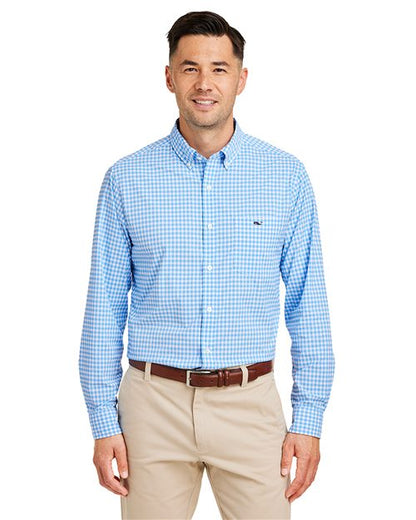 vineyard vines Men's On-The-Go Nylon Gingham Shirt - W012060