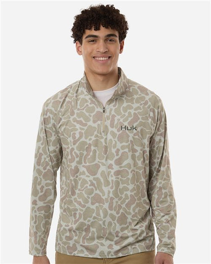 HUK Men's Airweight KC Printed Quarter-Zip Pullover - H1200720