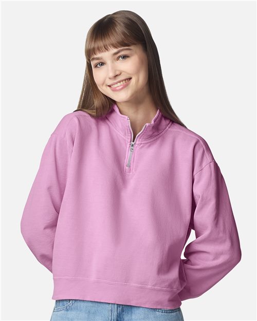 Comfort Colors Women's Garment-Dyed Mid-Length Quarter-Zip Sweatshirt - 1580L
