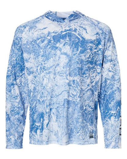 HUK Men's Pursuit Mossy Oak Printed Hooded Long Sleeve T-Shirt - H12L0047