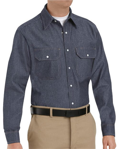 Red Kap Men's Deluxe Denim Long Sleeve Shirt - SD78