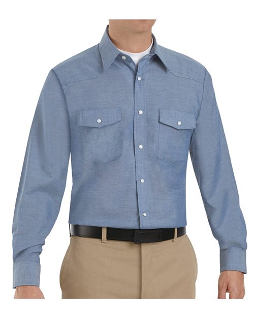 Red Kap Men's Deluxe Western Style Long Sleeve Shirt - SC14