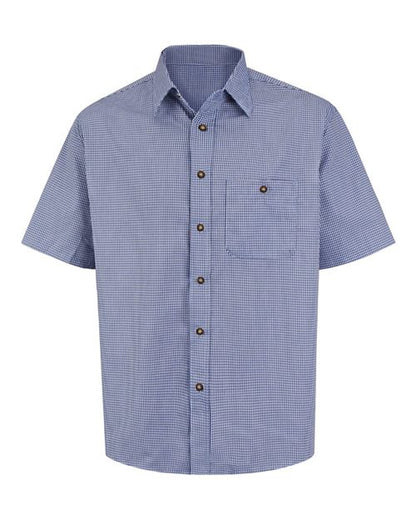 Red Kap Men's Mini-Plaid Uniform Short Sleeve Shirt - SP84