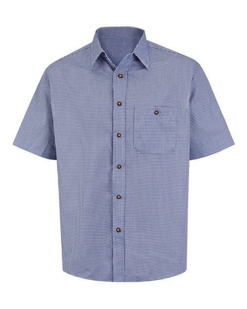 Red Kap Men's Mini-Plaid Uniform Short Sleeve Shirt - SP84