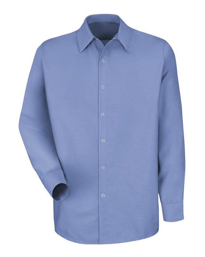 Red Kap Men's Specialized Pocketless Poplin Long Sleeve Work Shirt - SP16