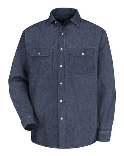 Red Kap Men's Deluxe Denim Long Sleeve Shirt - SD78