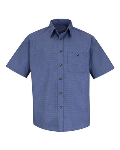Red Kap Men's Mini-Plaid Uniform Short Sleeve Shirt - SP84
