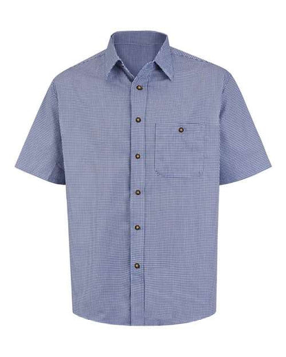 Red Kap Men's Mini-Plaid Uniform Short Sleeve Shirt - SP84