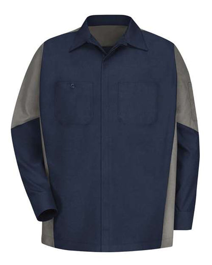 Red Kap Men's Long Sleeve Automotive Crew Shirt - SY10