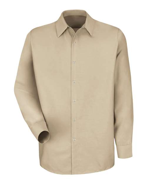 Red Kap Men's Specialized Pocketless Poplin Long Sleeve Work Shirt - SP16