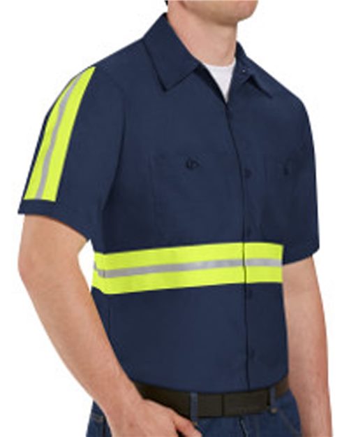 Red Kap Men's Enhanced Visibility Industrial Work Shirt - SP24E