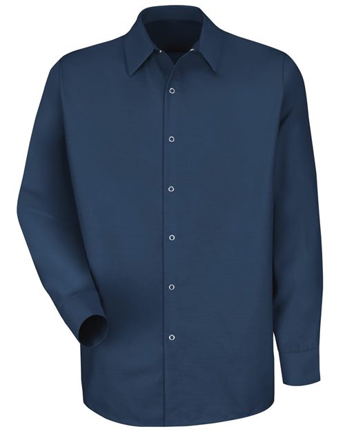 Red Kap Men's Tall Specialized Pocketless Poplin Long Sleeve Work Shirt - SP16T