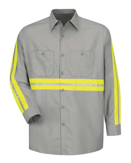 Red Kap Men's Industrial Enhanced-Visibility Long Sleeve Work Shirt - SP14E
