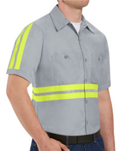 Red Kap Men's Tall Enhanced Visibility Industrial Work Shirt - SP24ET
