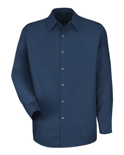 Red Kap Men's Tall Specialized Pocketless Poplin Long Sleeve Work Shirt - SP16T