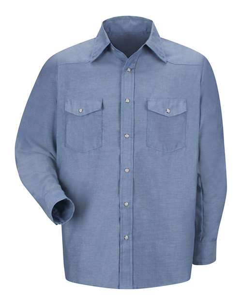Red Kap Men's Tall Deluxe Western Style Long Sleeve Shirt - SC14T