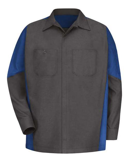 Red Kap Men's Tall Long Sleeve Automotive Crew Shirt - SY10T