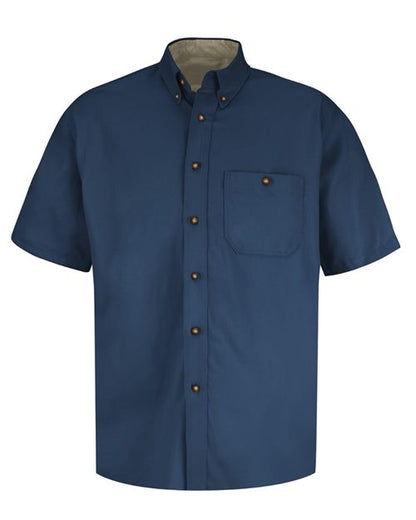 Red Kap Men's Short Sleeve 100% Cotton Dress Shirt - SC64