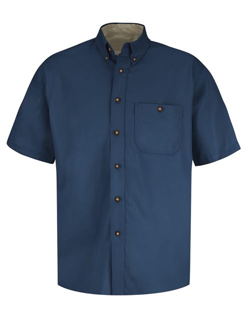 Red Kap Men's Short Sleeve 100% Cotton Dress Shirt - SC64