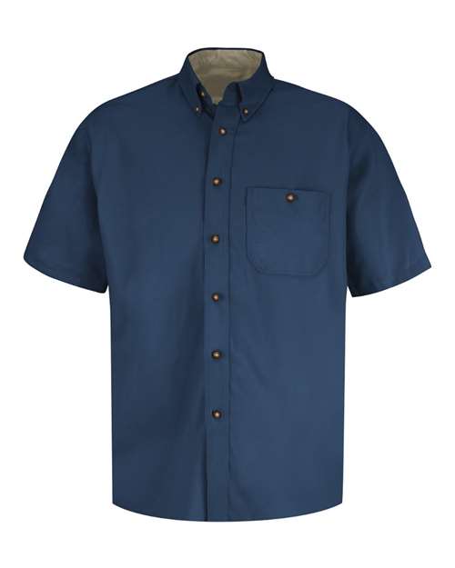 Red Kap Men's Short Sleeve 100% Cotton Dress Shirt - SC64