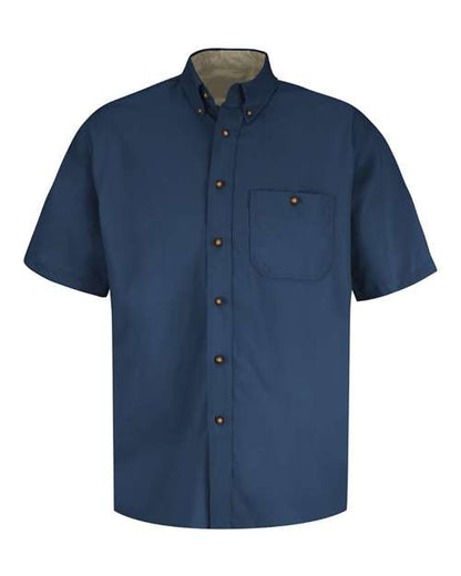 Red Kap Men's Short Sleeve 100% Cotton Dress Shirt - SC64