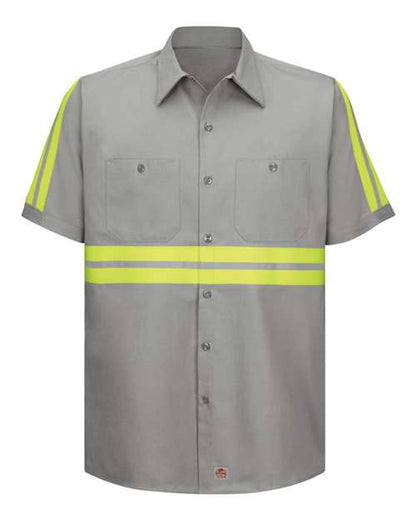 Red Kap Men's Enhanced Visibility Short Sleeve Cotton Work Shirt - SC40E