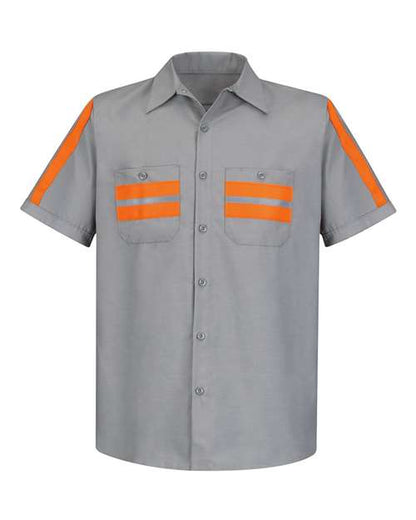 Red Kap Men's Tall Enhanced Visibility Industrial Work Shirt - SP24ET