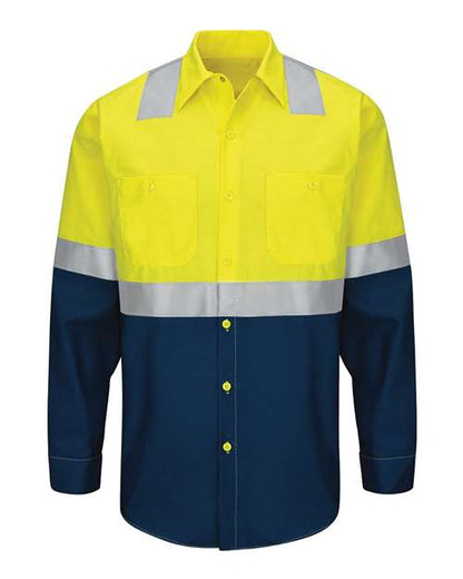 Red Kap Men's Enhanced & Hi-Visibility Long Sleeve Work Shirt - SY14