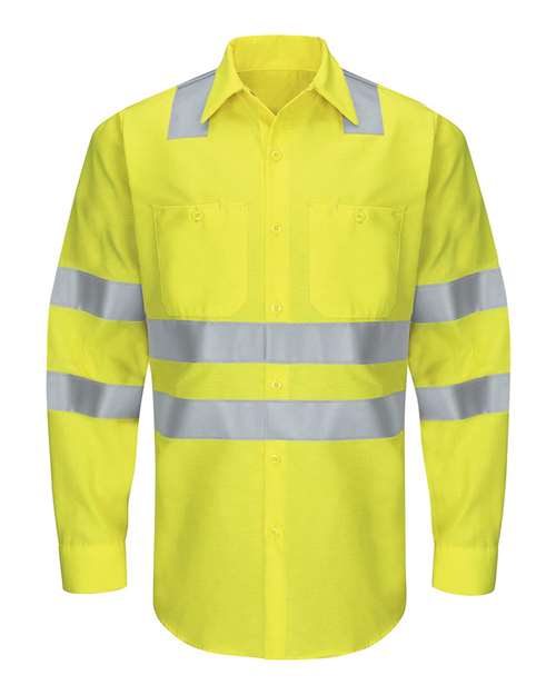 Red Kap Men's Enhanced & Hi-Visibility Long Sleeve Work Shirt - SY14