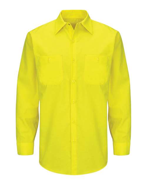 Red Kap Men's Tall Enhanced & Hi-Visibility Long Sleeve Work Shirt - SY14T