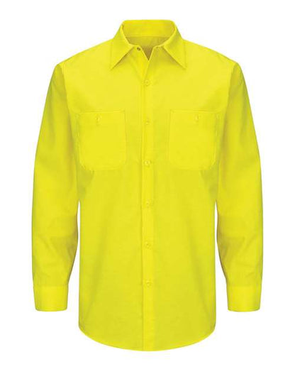 Red Kap Men's Tall Enhanced & Hi-Visibility Long Sleeve Work Shirt - SY14T