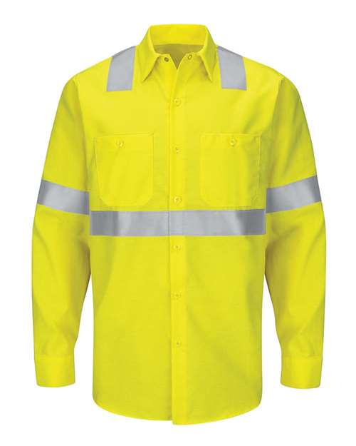 Red Kap Men's Tall Enhanced & Hi-Visibility Long Sleeve Work Shirt - SY14T