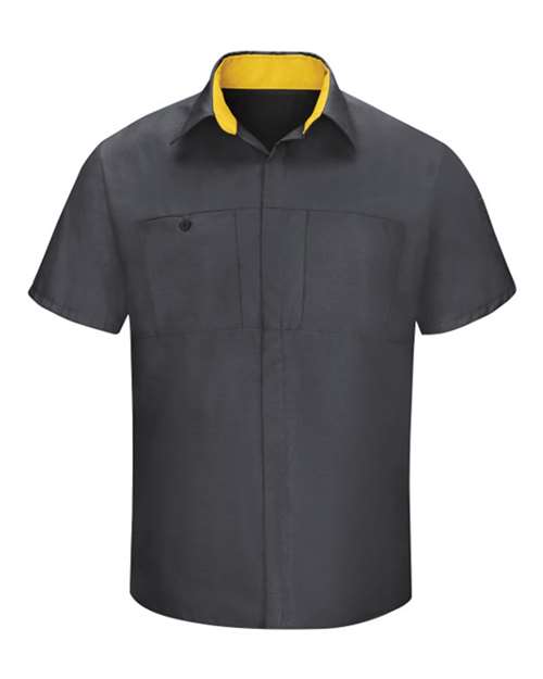 Red Kap Men's Tall Performance Plus Short Sleeve Shirt with Oilblok Technology - SY42T