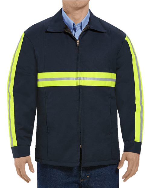 Red Kap Men's Tall Enhanced Visibility Perma-Lined Panel Jacket - JT50ENT