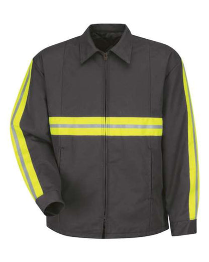 Red Kap Men's Tall Enhanced Visibility Perma-Lined Panel Jacket - JT50ENT