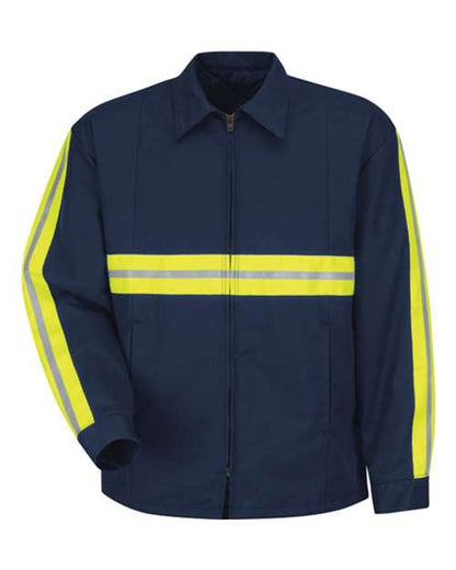 Red Kap Men's Tall Enhanced Visibility Perma-Lined Panel Jacket - JT50ENT