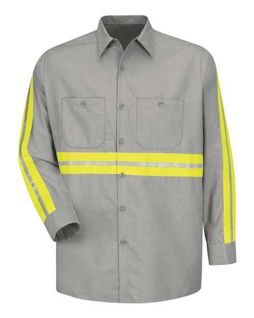 Red Kap Men's Tall Industrial Enhanced-Visibility Long Sleeve Work Shirt - SP14ET