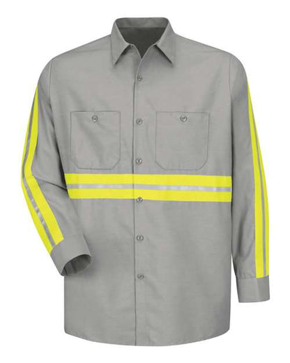 Red Kap Men's Tall Industrial Enhanced-Visibility Long Sleeve Work Shirt - SP14ET
