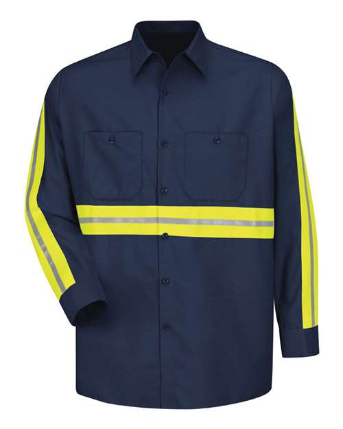 Red Kap Men's Tall Industrial Enhanced-Visibility Long Sleeve Work Shirt - SP14ET