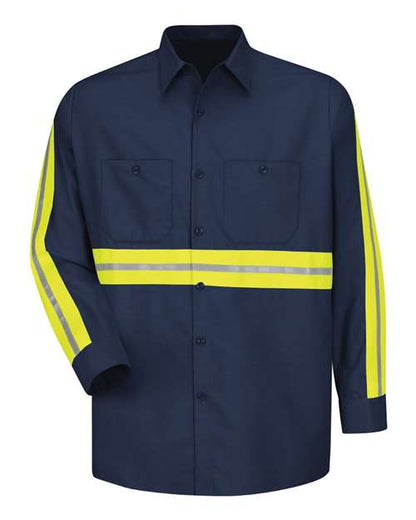 Red Kap Men's Tall Industrial Enhanced-Visibility Long Sleeve Work Shirt - SP14ET
