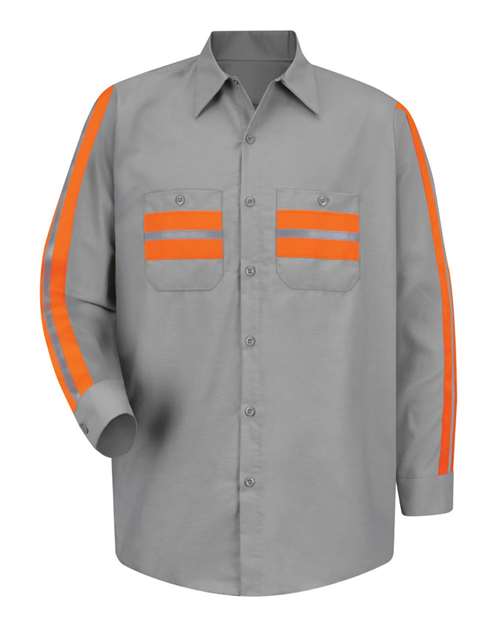 Red Kap Men's Tall Industrial Enhanced-Visibility Long Sleeve Work Shirt - SP14ET