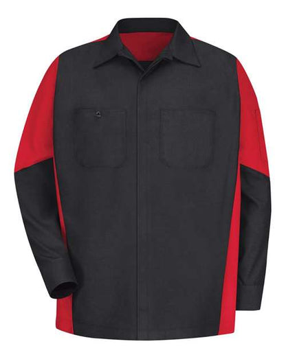 Red Kap Men's Tall Long Sleeve Automotive Crew Shirt - SY10T